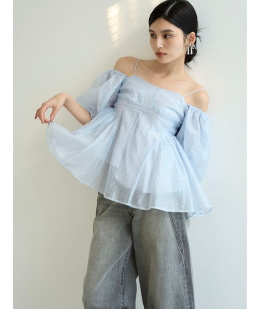 LILY BROWN 3way シアージャガードペプラムブラウス 【free】