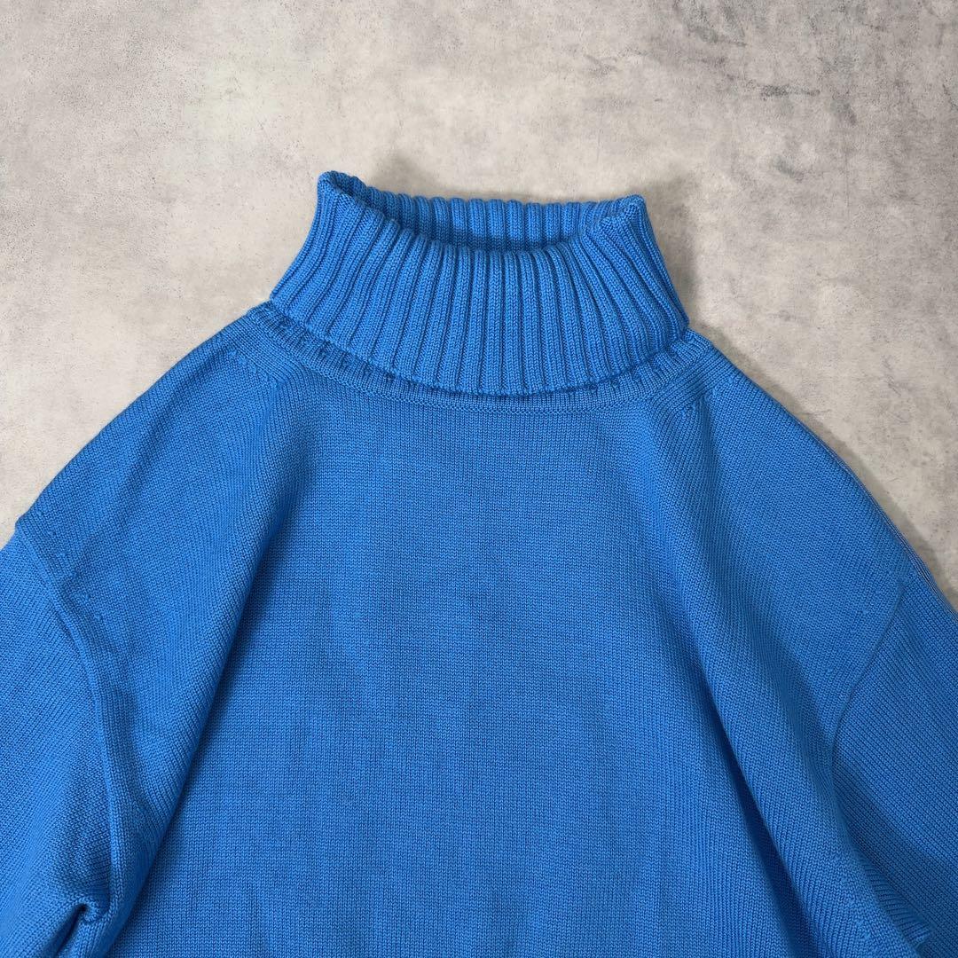 【セオリーリュクス】タートルネックニット 38 きれい色 ブルー 近年モデル