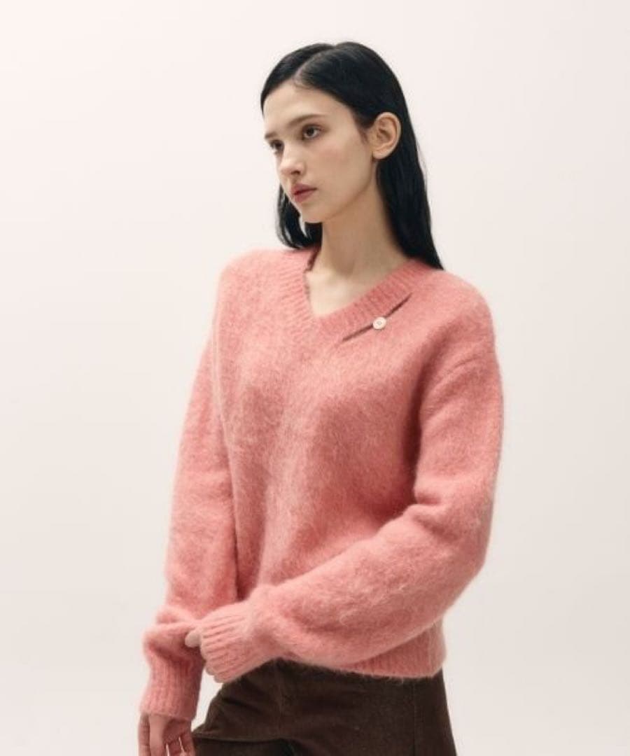 SATURウォンビン 着用 Mohair Pullover Knit Pink