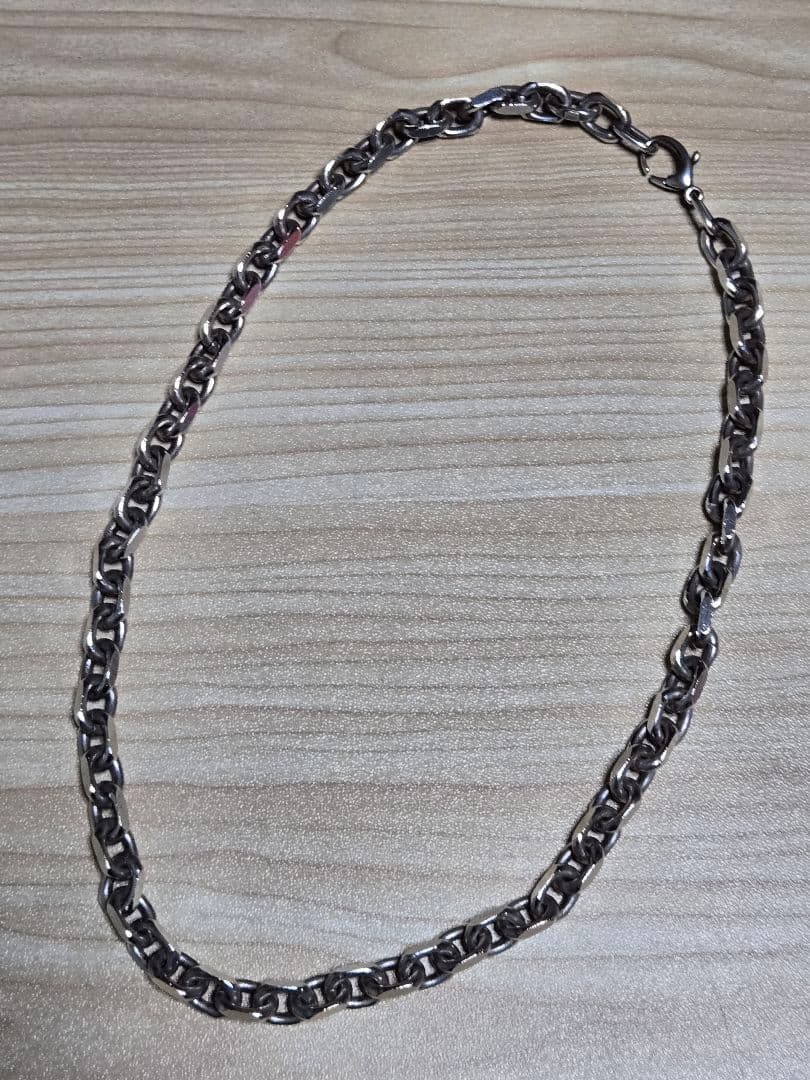 本物 シルバー925 極太ネックレス 幅7ミリ 50cm 重さ79g チェーン