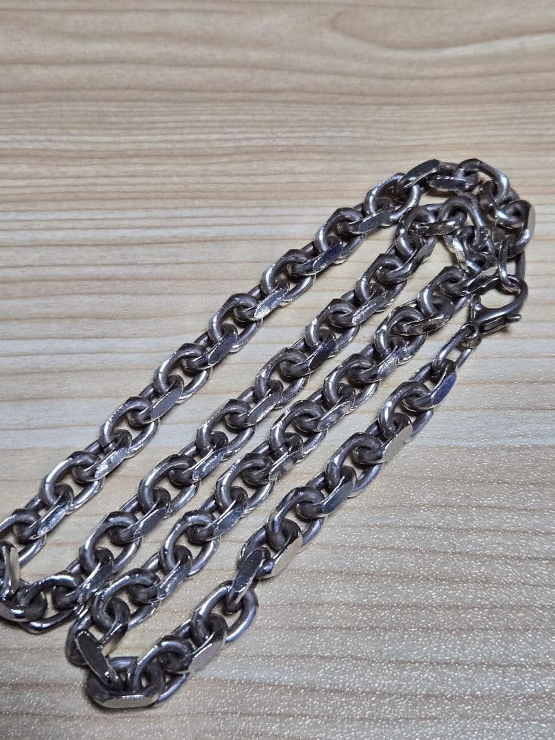 本物 シルバー925 極太ネックレス 幅7ミリ 50cm 重さ79g チェーン