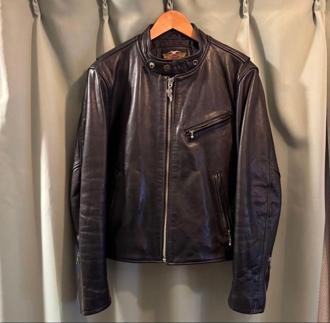 ブラックレザーライダースジャケット