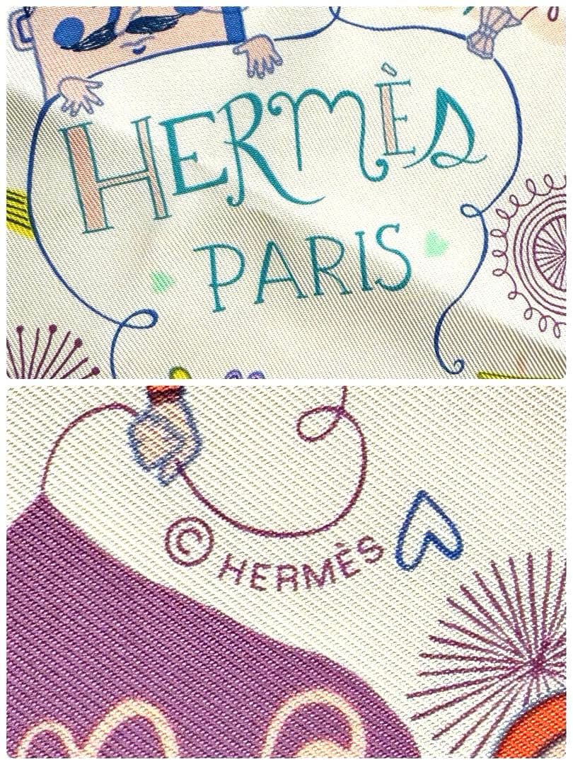 希少 美品 可愛い エルメス シルクスカーフ ガヴロッシュ 告白 ポップ うさぎ