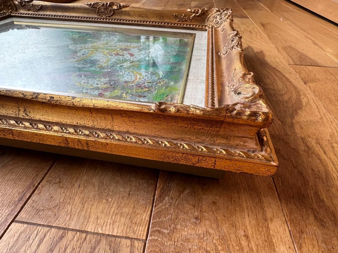 額37×46cm 落ち着いた雰囲気の油彩 百合 絵画 静物