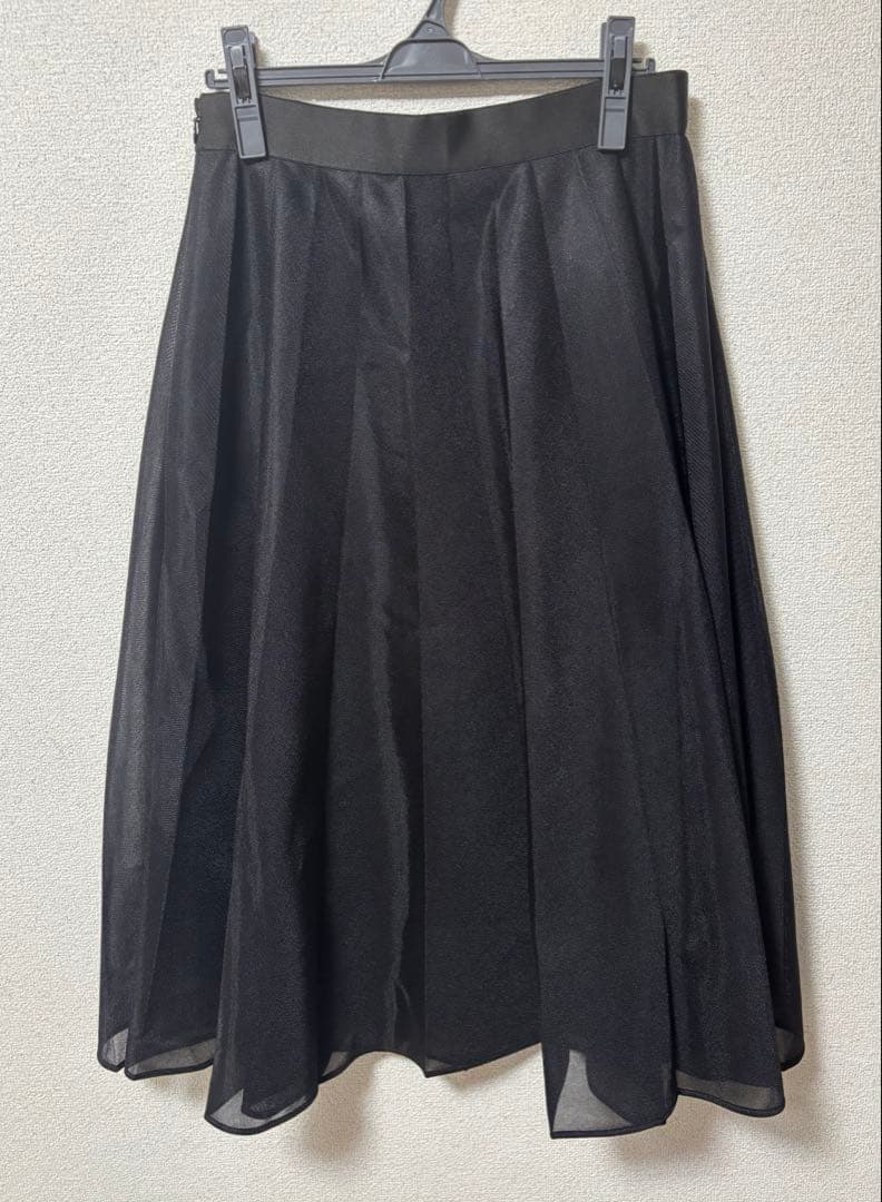 【新品】レリアン ブールジュ シアープリーツスカート ブラック