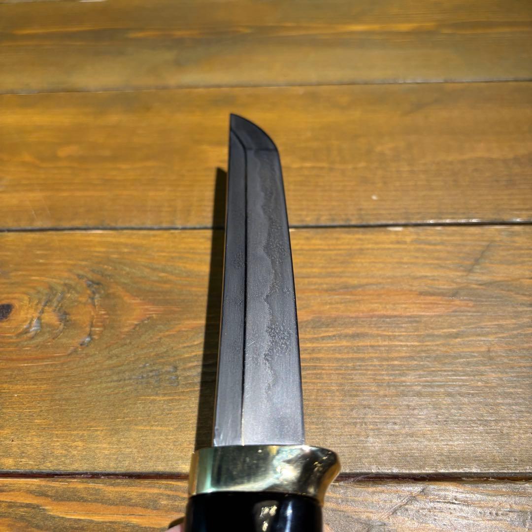 日本刀残欠クラフトナイフNo.62 最上大業物 長曽祢虎徹興里 切先 黒鞘