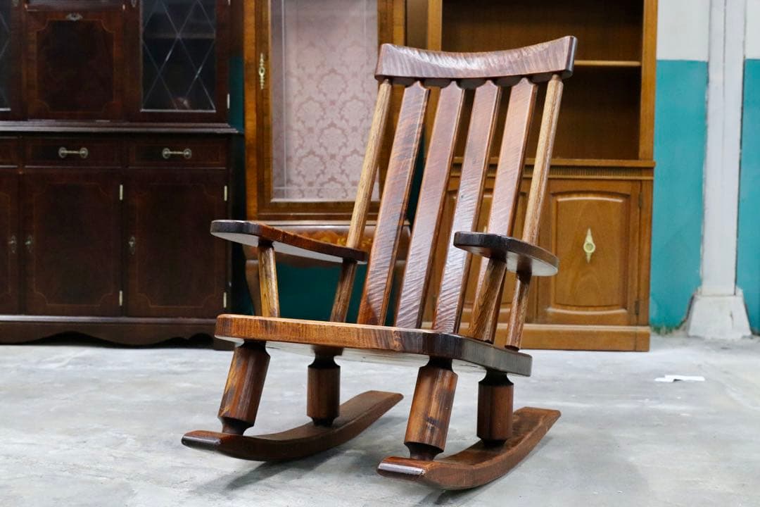 GMIK206○我楽堂 工房家具 ロッキングチェア 椅子 揺り椅子 IDC大塚家