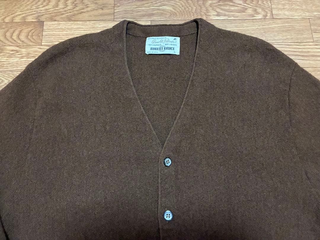 y*t様 60s アルパカ ウールニット カーディガン USA製 ブラウン ヴィ