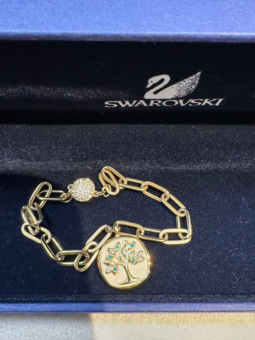 限定レア　スワロフスキー ザエレメンツ ツリー 樹 ブレスレット ゴールド未使用