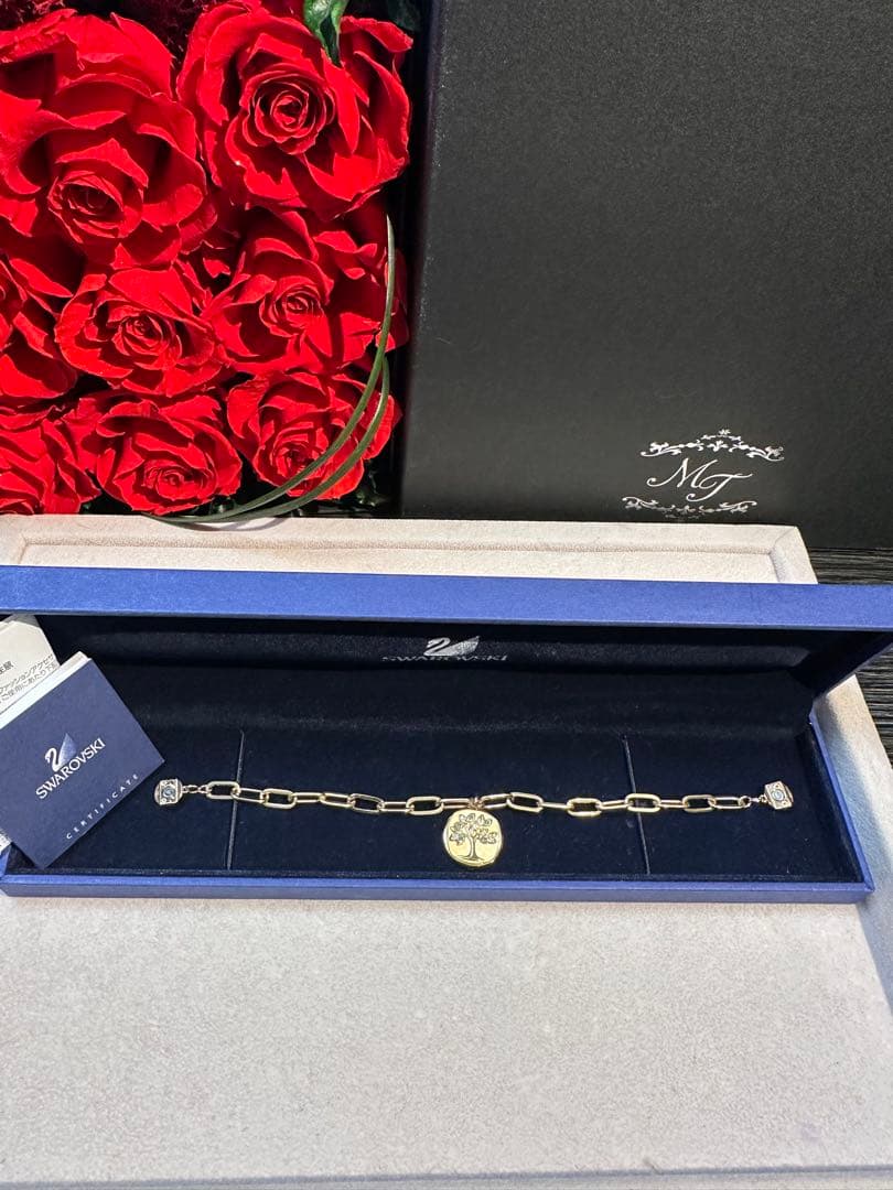 限定レア　スワロフスキー ザエレメンツ ツリー 樹 ブレスレット ゴールド未使用