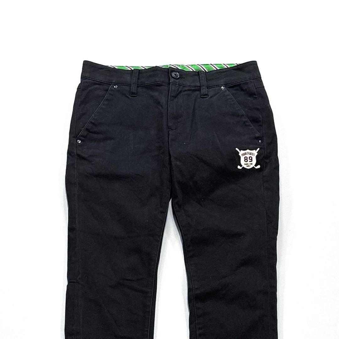 パーリーゲイツ　ロングパンツ　シンチバック　ブラック　0/S オールシーズン