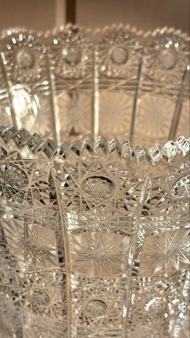 特大　ボヘミアクリスタルグラス　PK500 花瓶　フラワーベース　重さ約4キロ