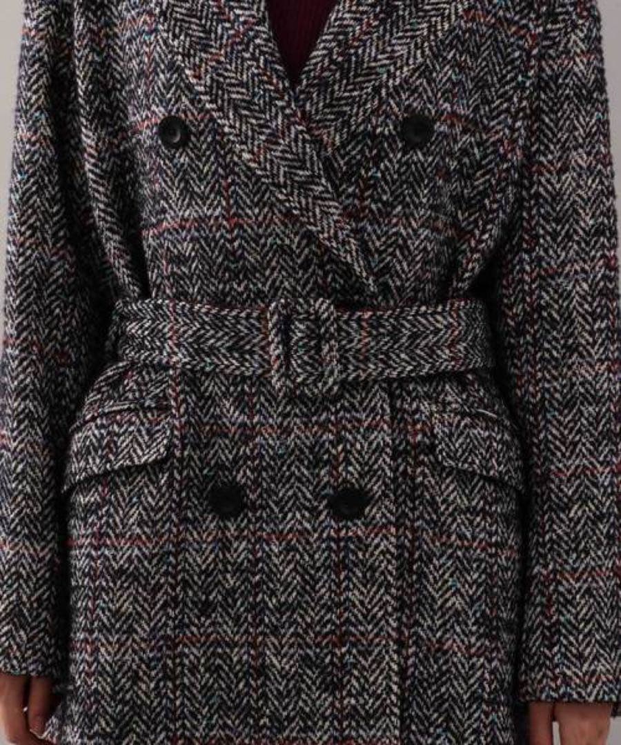 【新品】LOVELESS ヘリンボーンチェックダブルコート