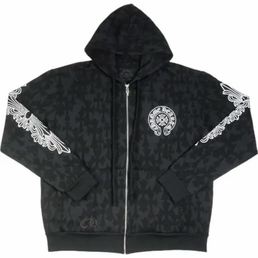 CHROME HEARTS セメタリークロスジップアップフーディー
