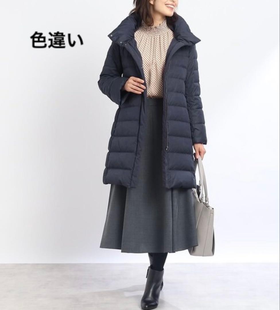 新品【リフレクト】ダウンコート　ショールカラー　フード　黒　大きいサイズ　ロング