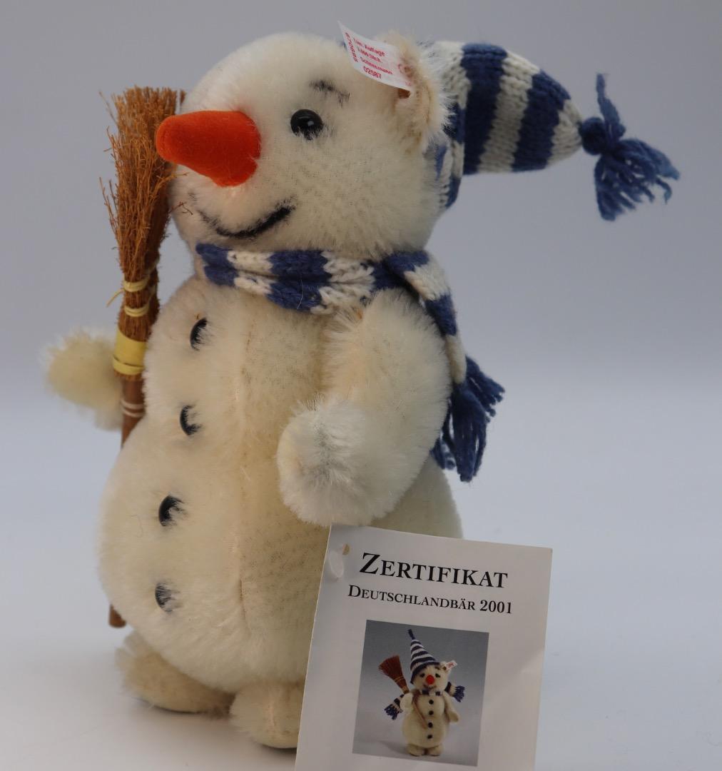 MAN 2001年 STEIFF ほうきを持ったスノウマン 21cm