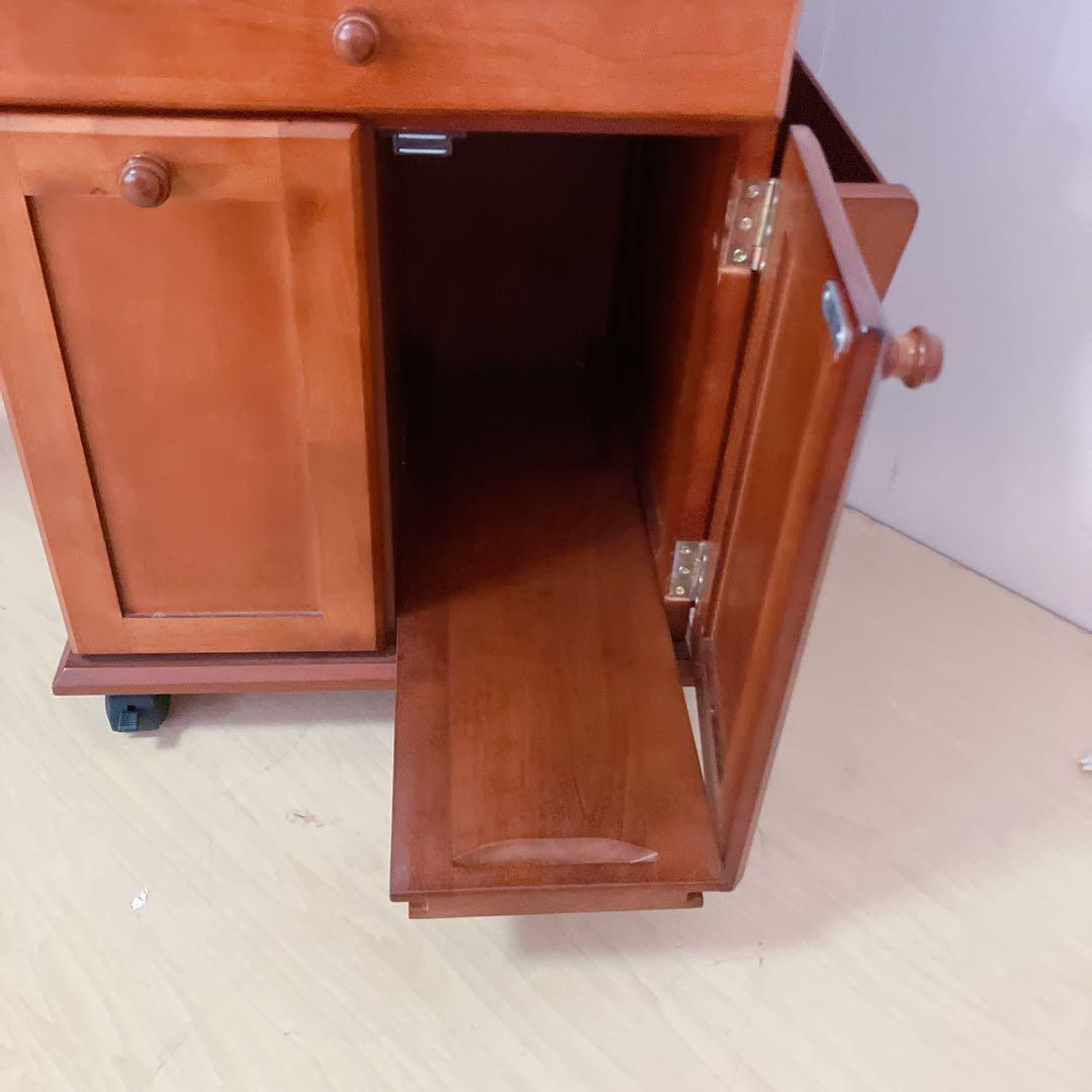 キャスター付き　木製　バタフライテーブル　バタフライワゴン　電源コード付き