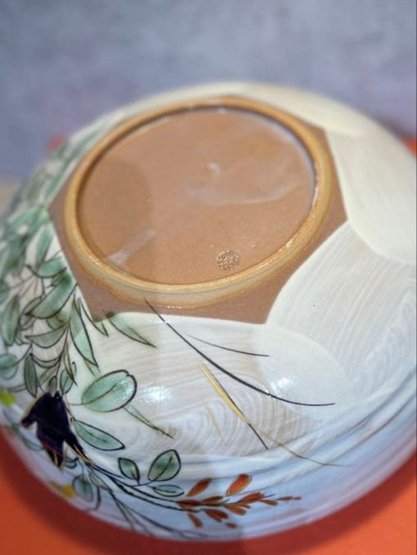 陶あん 京焼 清水焼 桔梗 秋草文 深鉢 大鉢 菓子鉢