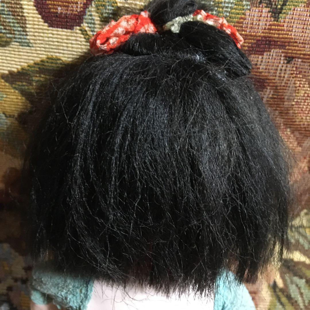 市松人形　小さい　6号　大正時代　女の子　江戸縮緬着物