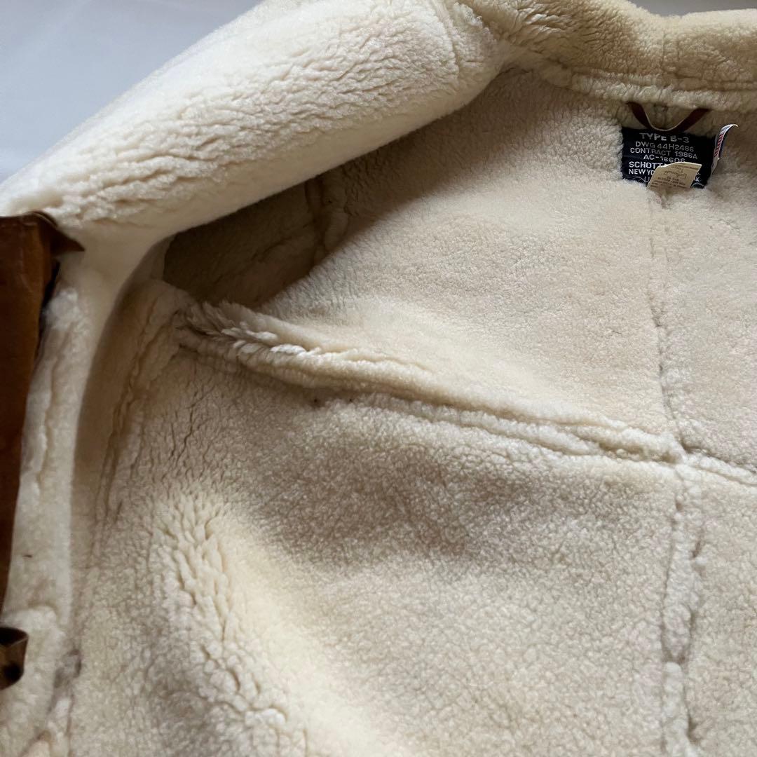 レアSchott ショットB-3 フライトジャケット ボア ムートン42 USA