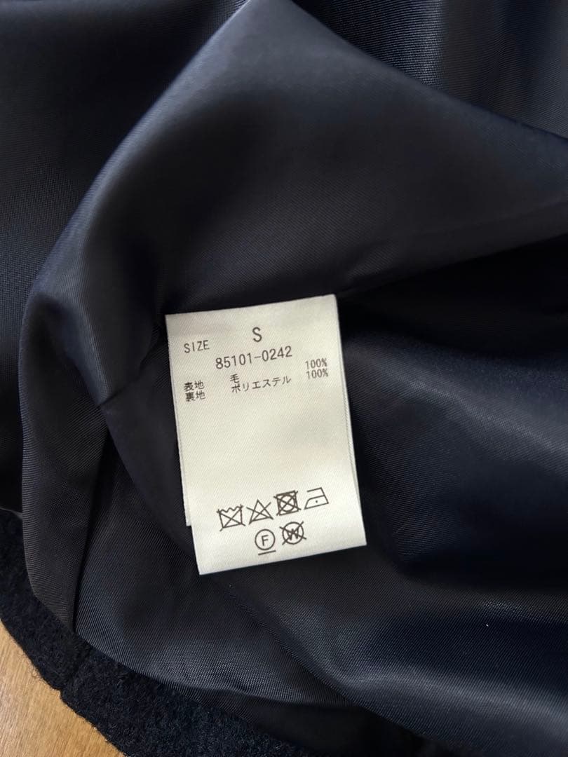 【MANOF】BOUCLE NO COLLAR COAT Sサイズ 未使用