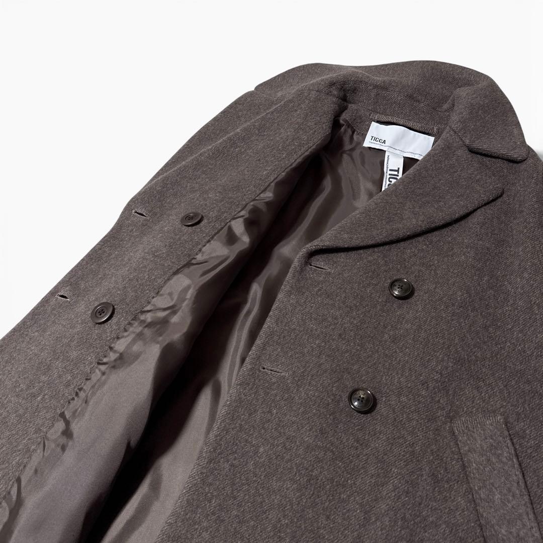 極美品✨️23AW　定価6.8万　ティッカ　ラムウール　テントコート　モカ