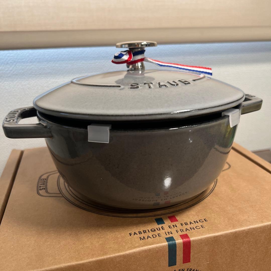 【新品】STAUB ストウブ Wa-NABE M グレー 両手鍋 18㎝