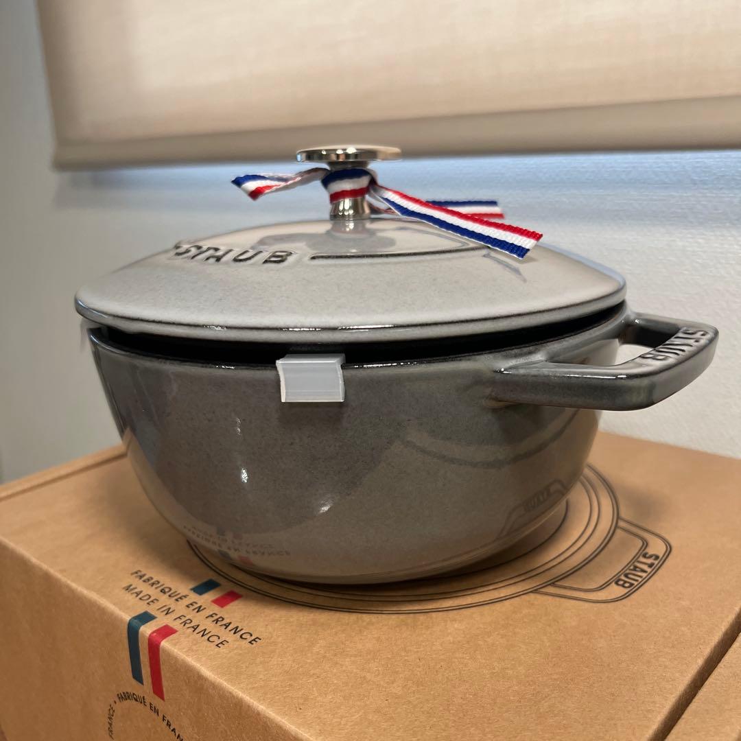 【新品】STAUB ストウブ Wa-NABE M グレー 両手鍋 18㎝