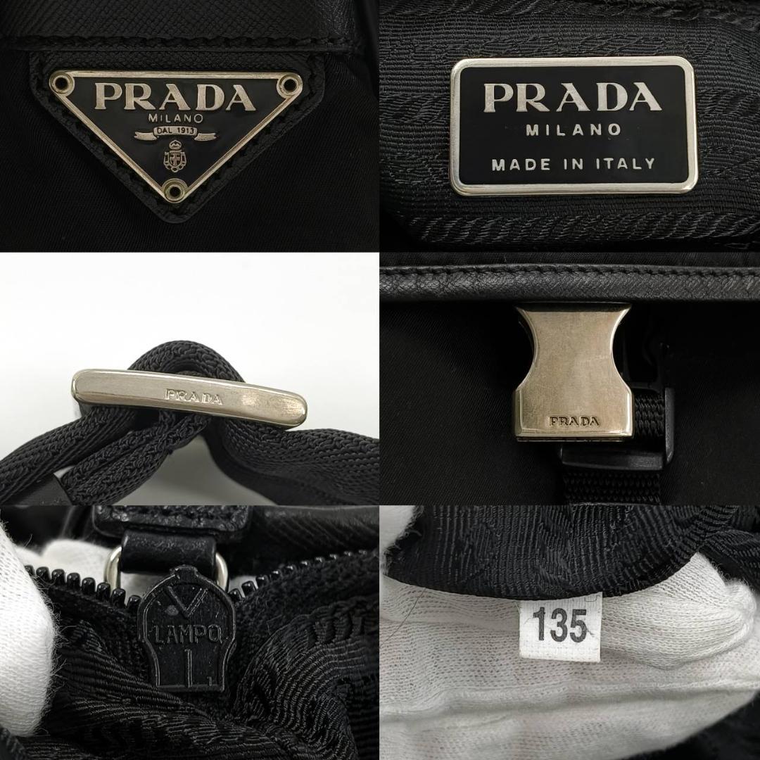 希少✨プラダ y2k メッセンジャー　ショルダー 三角ロゴ　ナイロン　白タグ　黒