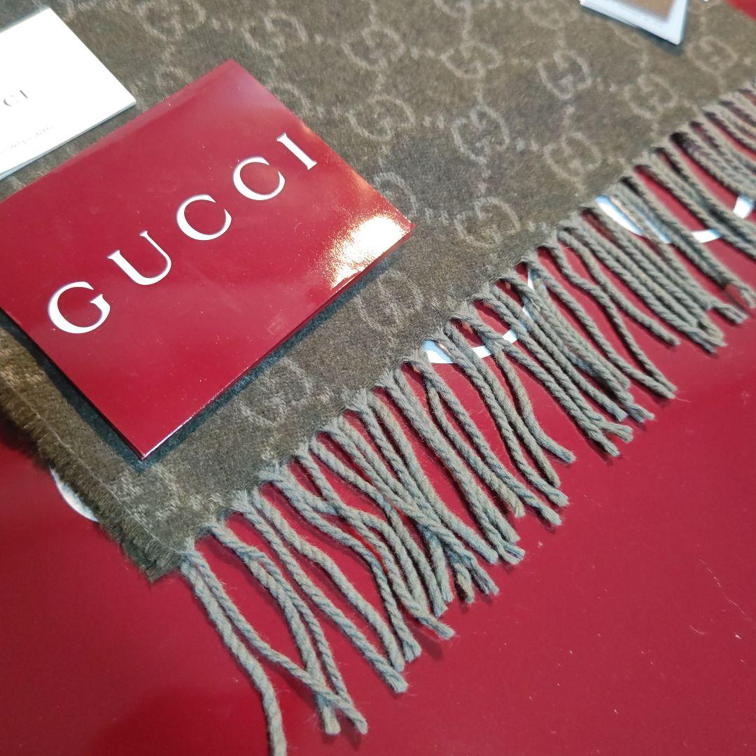 ❤極美品箱付き❤GUCCI マフラー ストール スカーフ❤カシミア❤グリーン❤