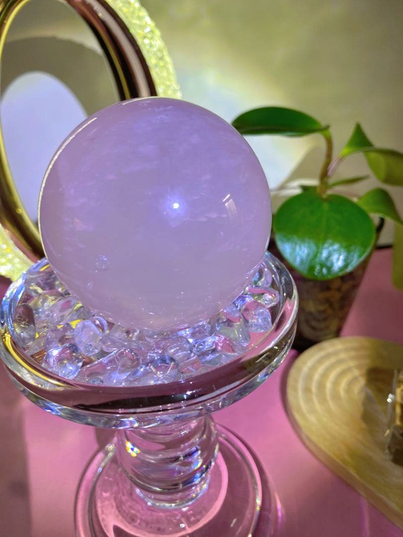 桜色　透明感　スフィア　ローズクォーツ　強いスター　虹中にあり