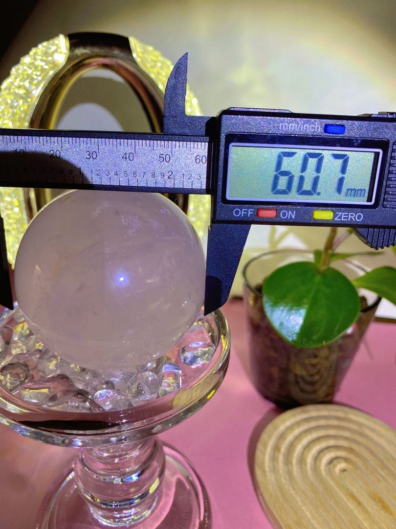 桜色　透明感　スフィア　ローズクォーツ　強いスター　虹中にあり