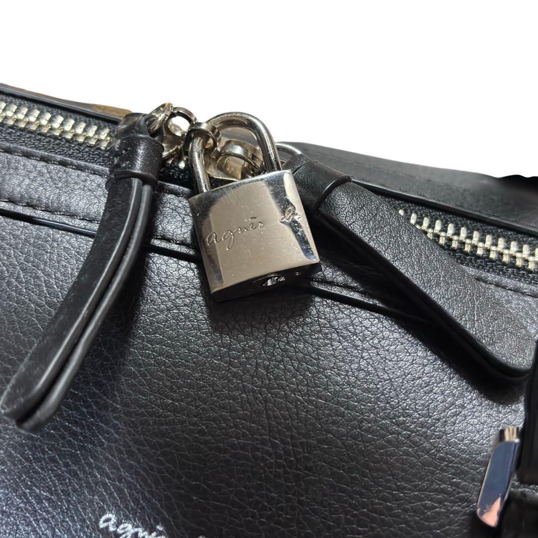 agnesb アニエスベー ナイロン ボストンバッグ 2way 黒 旅行 軽量