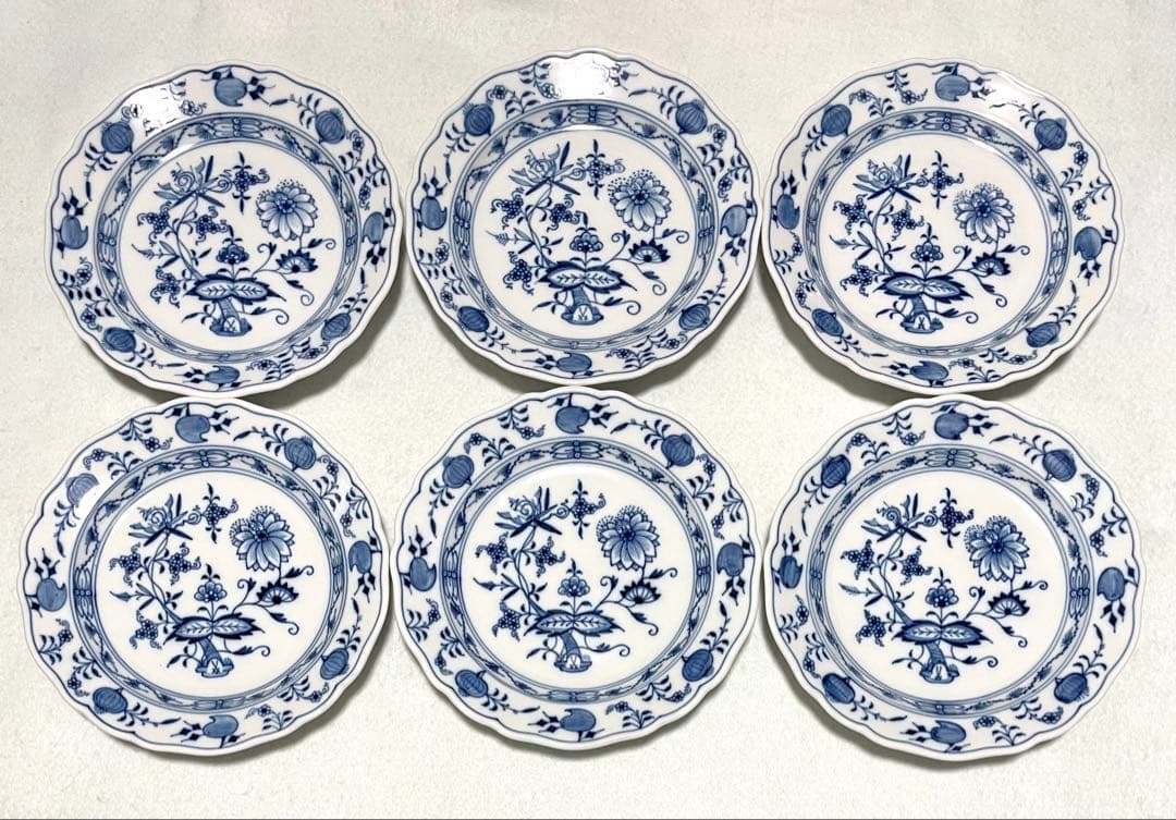 【6点】美品 マイセン ブルーオニオン 18cm プレート