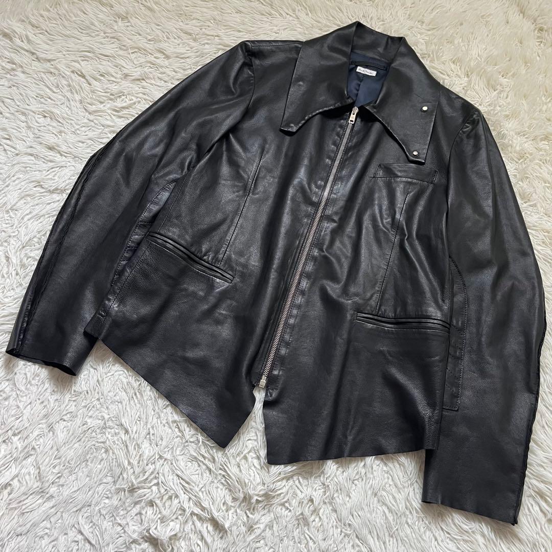 希少 Paul Smith ハイネック レザー ジャケット ファーストライン　M