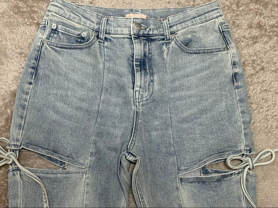 RESEXXY リゼクシー カットアウトリボンデニム ライトブルー Ｌ