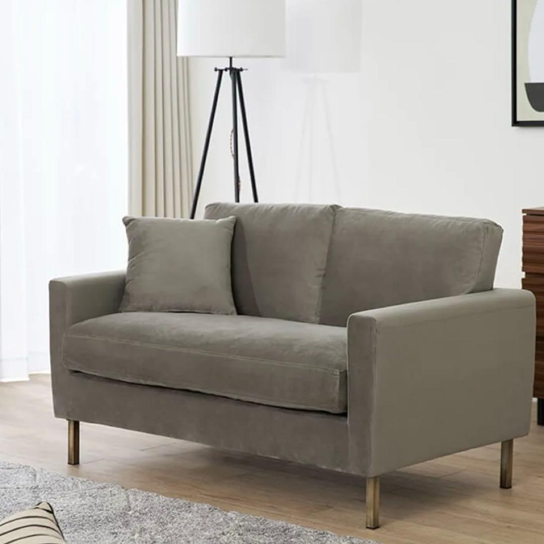 LOWYA 2人掛けソファ ベルベット調