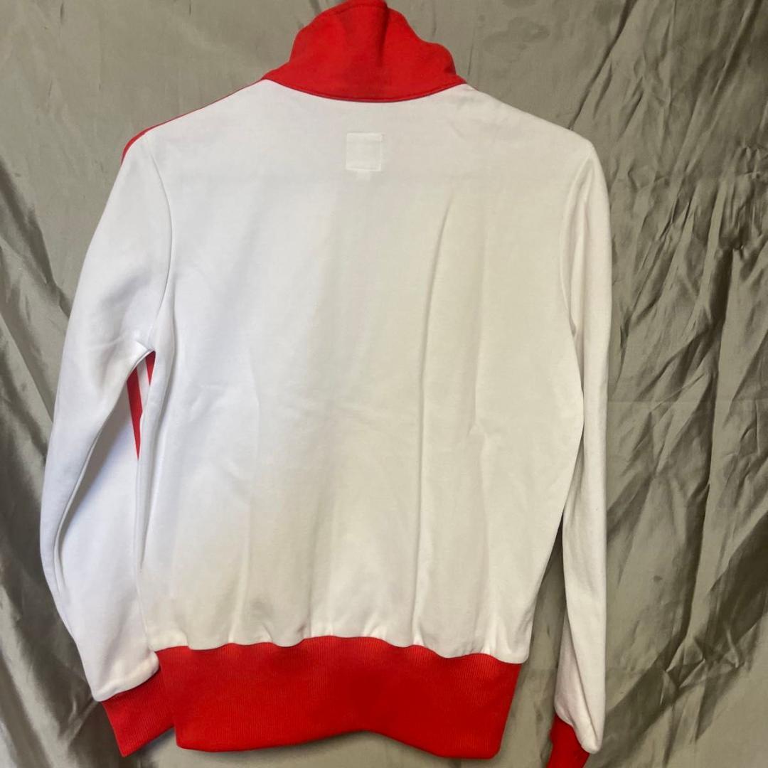アディダス　ジャージ　超人気　ホワイト　レッド　　未使用に近い美品　M