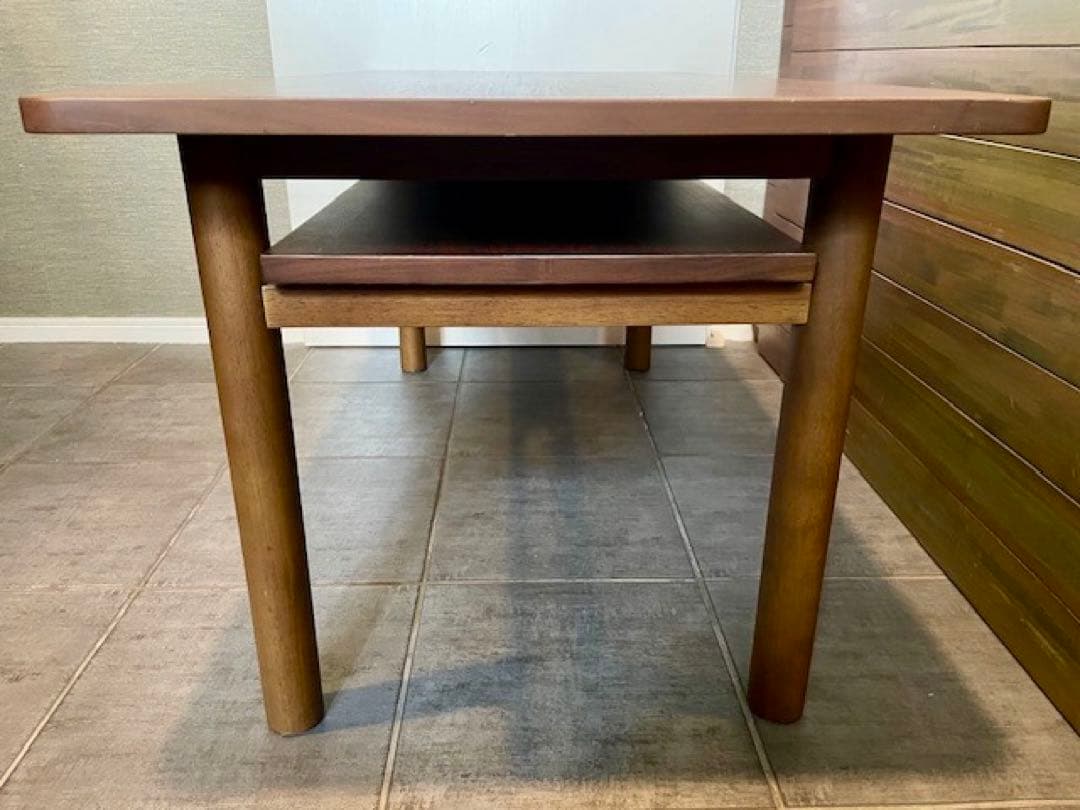 美品■MUJI/無印良品　木製ミドルテーブル　ウォールナット材/リビングテーブル