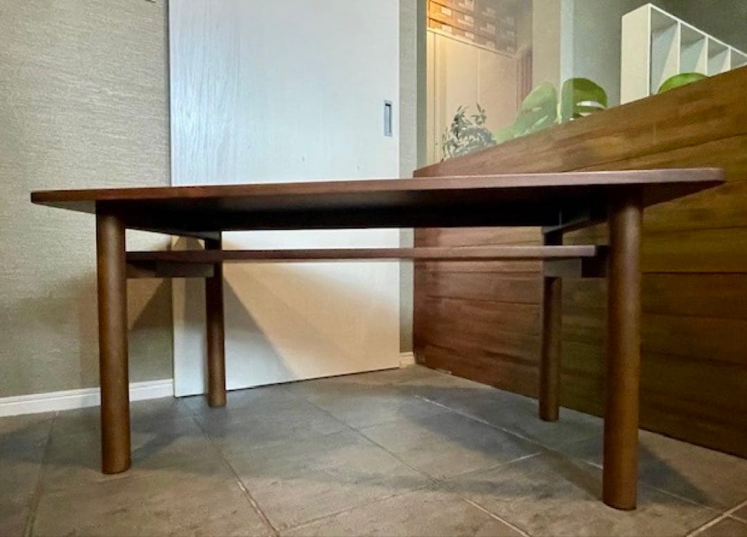 美品■MUJI/無印良品　木製ミドルテーブル　ウォールナット材/リビングテーブル