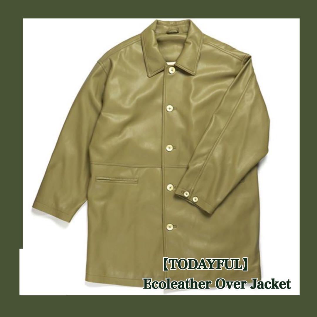 【TODAYFUL(トゥデイフル)】エコレザーオーバージャケット