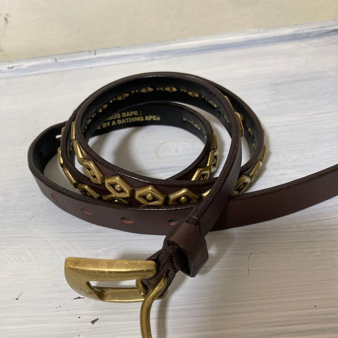レザー　スタッズ　エイプ　ゴールド　ベルト　アーカイブ