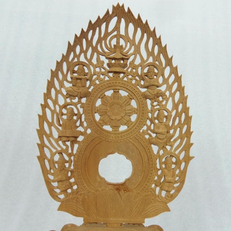 決算大特価中　仏像★白檀 座弥陀2.5寸 八角台座 飛天光背★阿弥陀如来