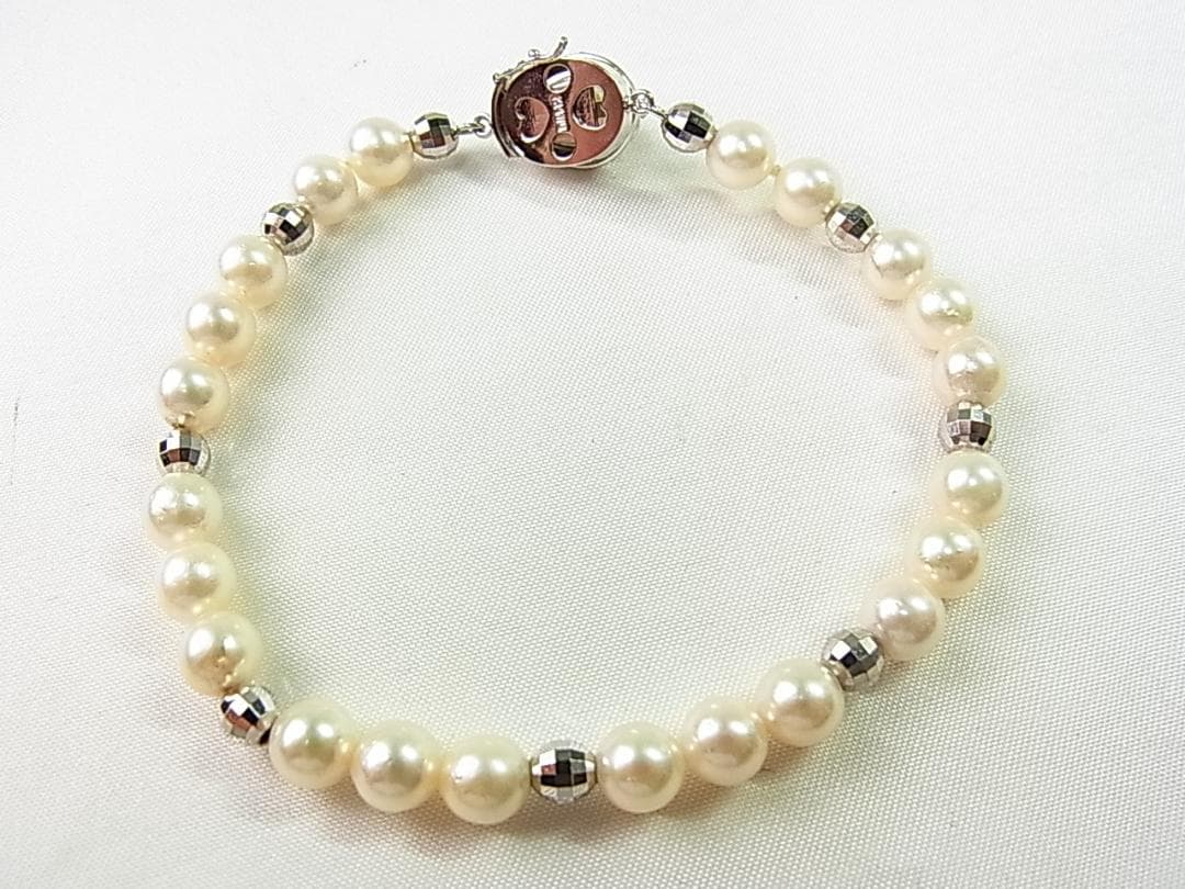 百合子さま用【美品】本真珠 × K14ホワイトゴールド ブレスレット自宅保管品