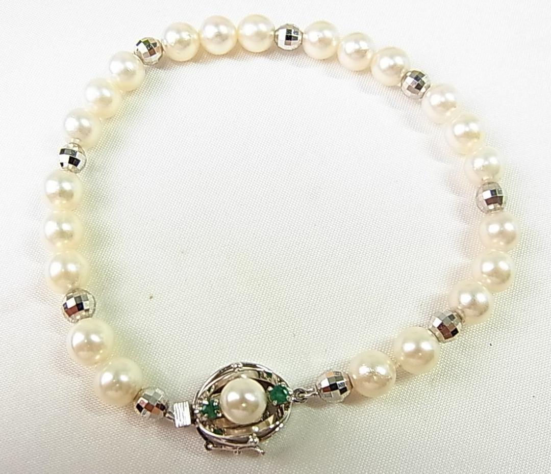 百合子さま用【美品】本真珠 × K14ホワイトゴールド ブレスレット自宅保管品
