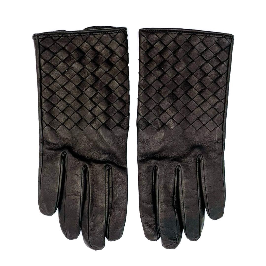 ボッテガヴェネタ レザー イントレチャート 手袋