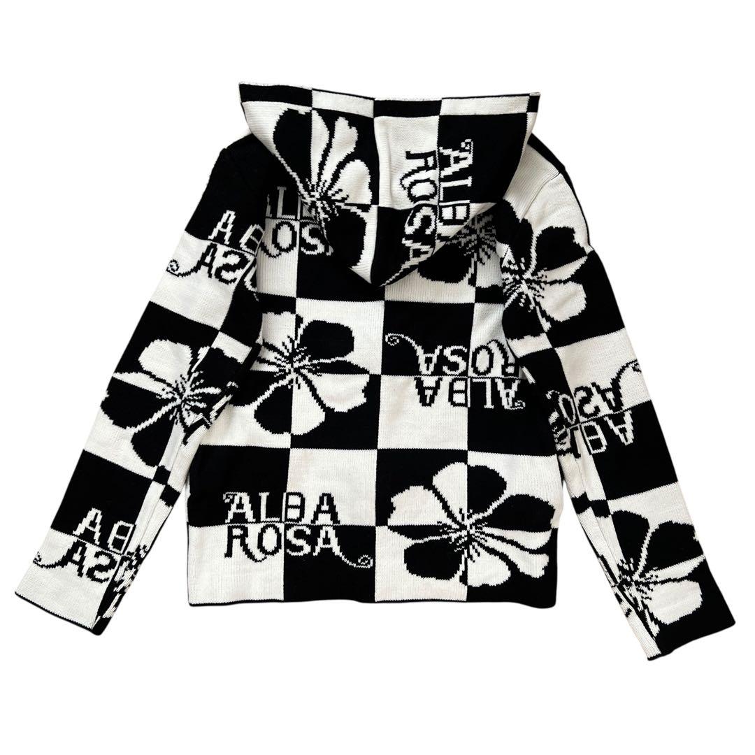 ALBA ROSA　ニットダッフルコート　升目チェック柄　Y2K　平成ギャル