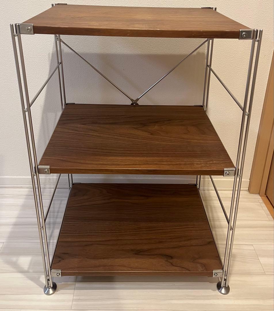 無印良品 ステンレスユニットシェルフ ウォールナット材棚セット 小