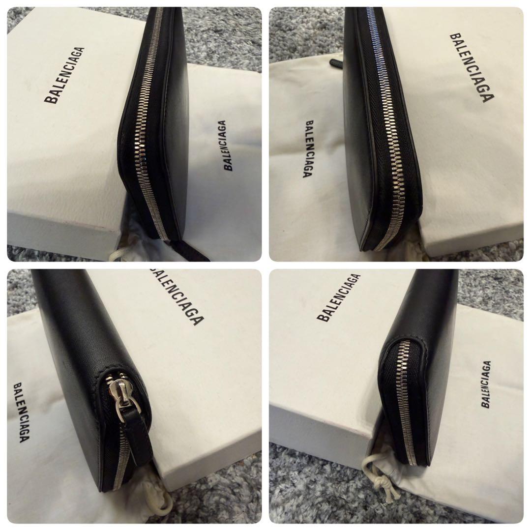 美品 BALENCIAGA バレンシアガ ラウンドファスナー 長財布 ブラック