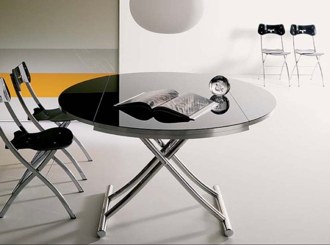 OZZIOITALIA 伸長式 テーブル T-113 黒｜ガラス板｜発送3月予定